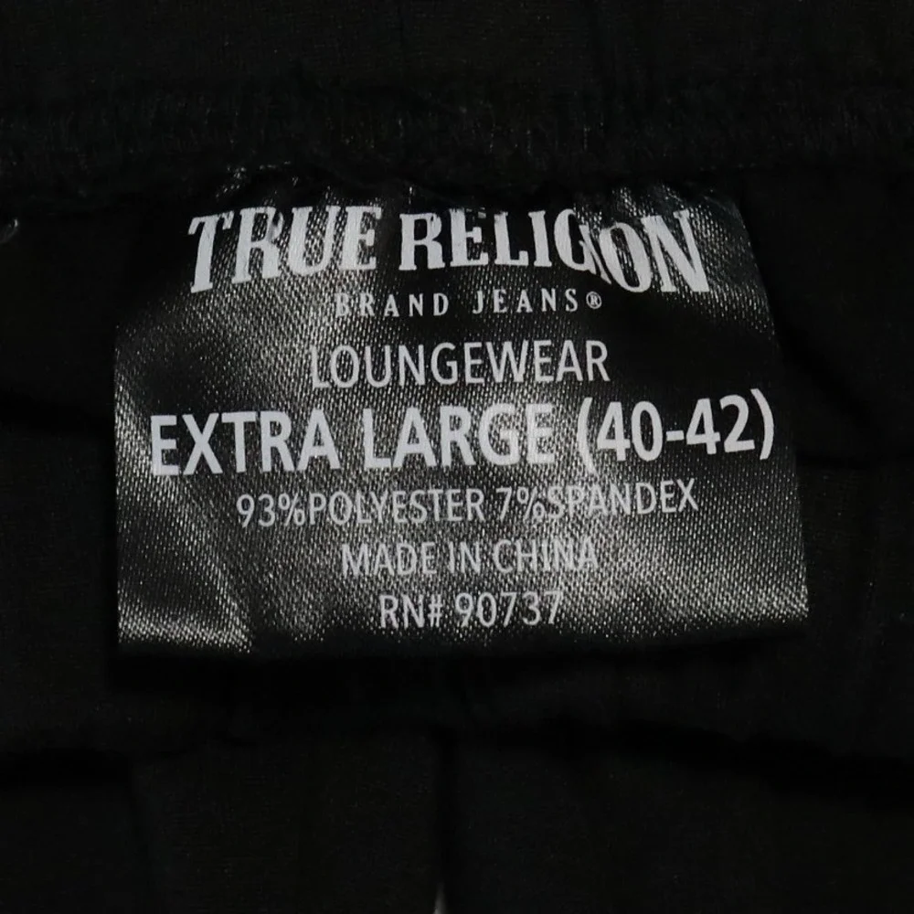 True Religion Loungewear Jogger Sweatpants Mens XL Black Stretch Athletic Pants